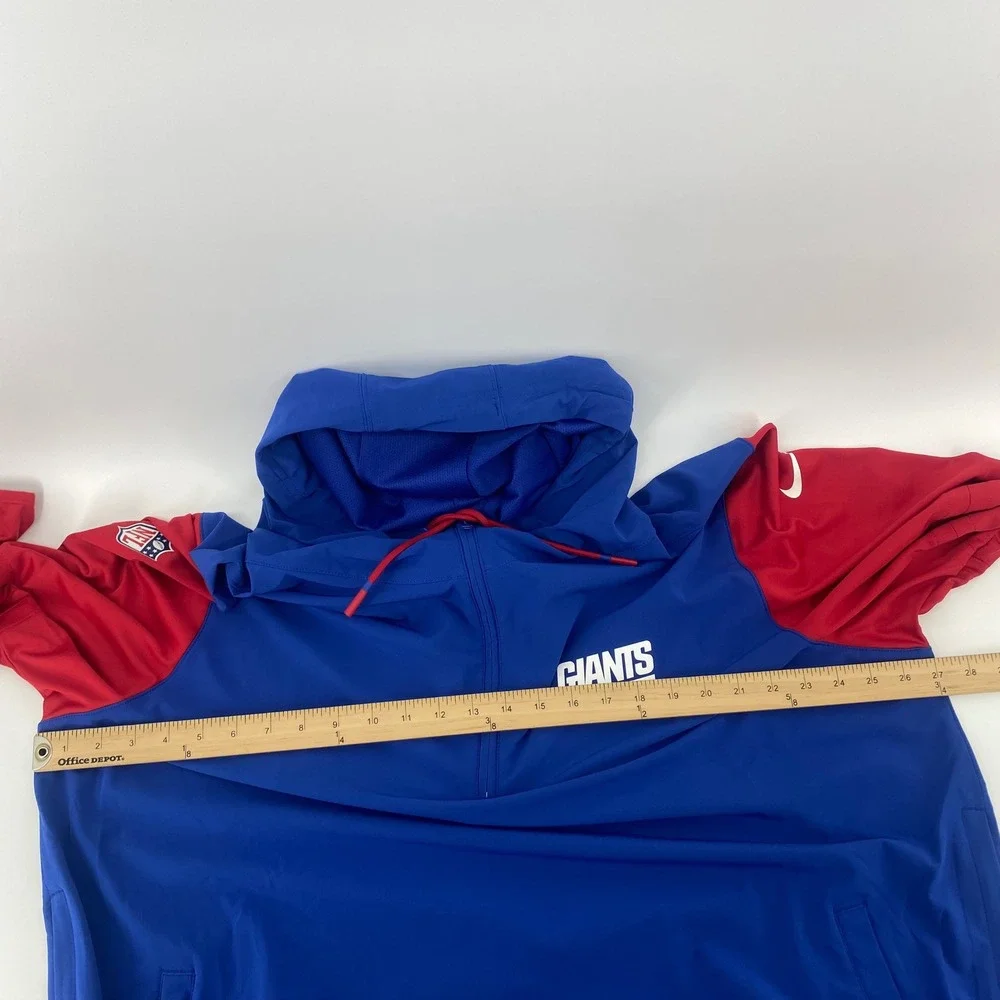 Nike New York Giants Hoodie Mens 2XL Blue Red Quarter Zip NFL Windbreaker Jacket